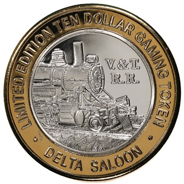 .999 Silver The Delta Saloon Virginia City, NV $10 Casino Limited Edition Gaming Token