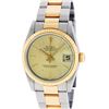 Image 2 : Rolex Ladies Midsize Two Tone Champagne Index Datejust Wristwatch