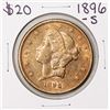 1896-S $20 Liberty Head Double Eagle Gold Coin