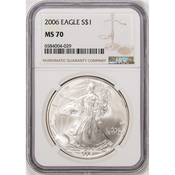 2006 $1 American Silver Eagle Coin NGC MS70