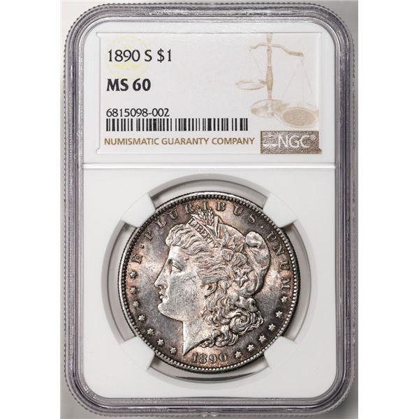 1890-S $1 Morgan Silver Dollar Coin NGC MS60