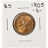 1905-S $5 Liberty Head Half Eagle Gold Coin