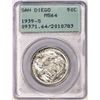 Image 1 : 1935-S San Diego Exposition Commemorative Half Dollar Coin PCGS MS64 Rattler Holder
