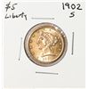 1902-S $5 Liberty Head Half Eagle Gold Coin