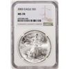 Image 1 : 2003 $1 American Silver Eagle Coin NGC MS70