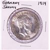 1914 German Saxony 5 Mark Silver Coin
