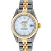 Rolex Ladies Two Tone White Index Datejust Wristwatch
