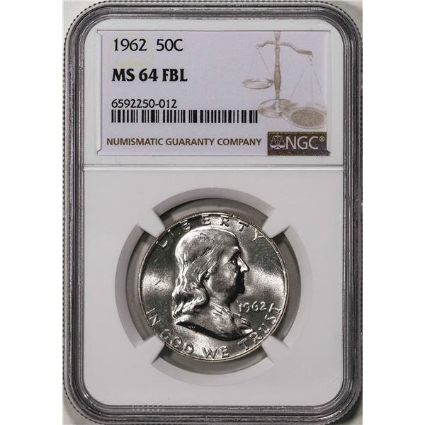 1962 Franklin Half Dollar Coin NGC MS64FBL