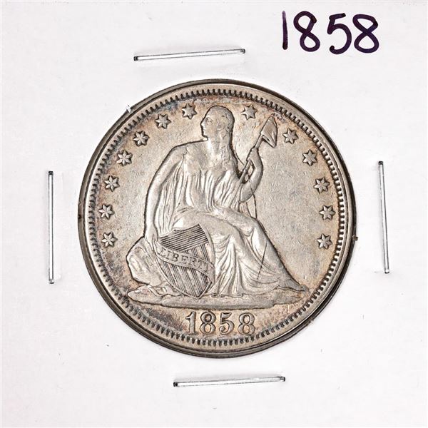 1858 Seated Liberty Half Dollar Coin