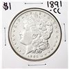 Image 1 : 1891-CC $1 Morgan Silver Dollar Coin