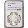 Image 1 : 1921 $1 Morgan Silver Dollar Coin NGC MS62