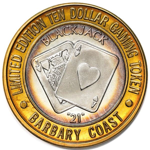 .999 Silver Barbary Coast Las Vegas, Nevada $10 Casino Limited Edition Gaming Token