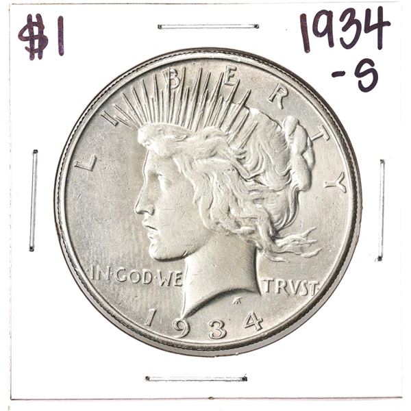 1934-S $1 Peace Silver Dollar Coin