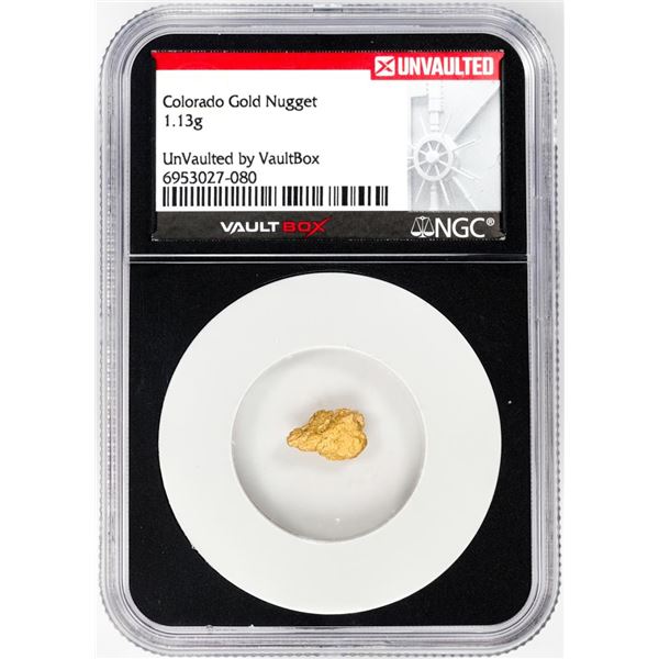 1.13 Gram Colorado Gold Nugget NGC Vaultbox Unvaulted