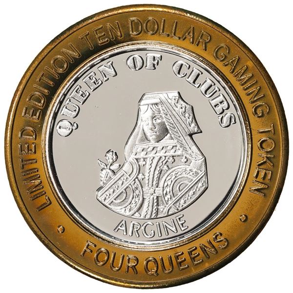 .999 Silver Four Queens Casino Hotel Las Vegas $10 Limited Edition Gaming Token