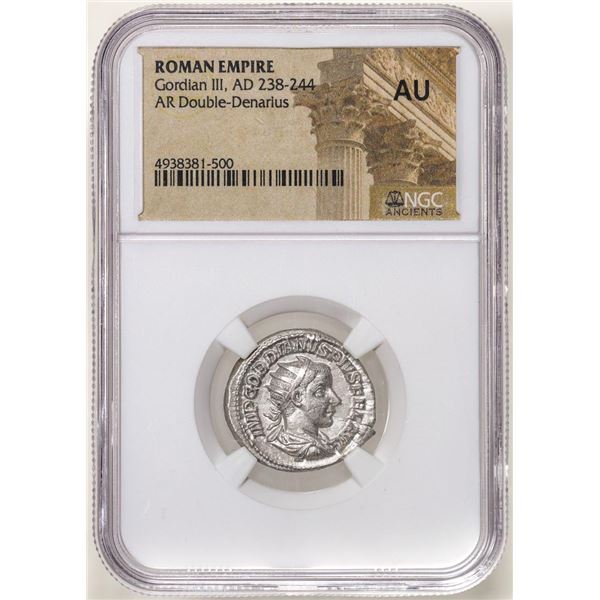 Roman Empire 238-244 AD Gordian III AR Double-Denarius Ancient Coin NGC AU