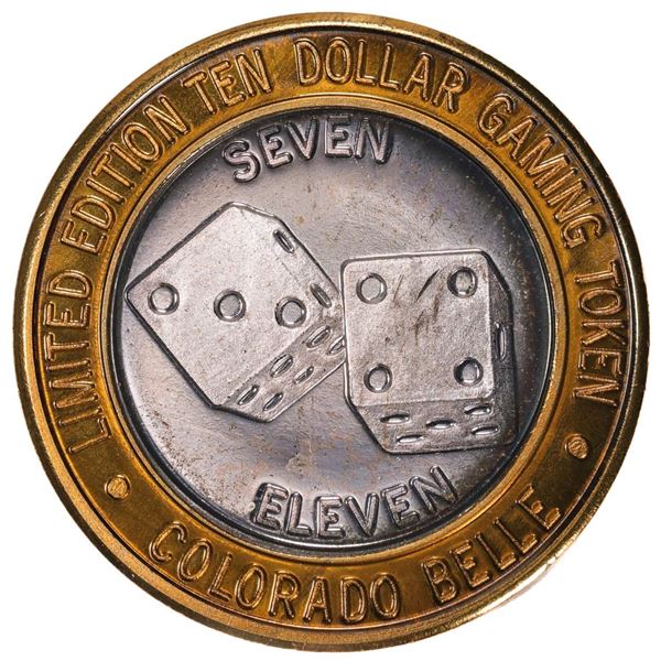 .999 Silver Colorado Belle Laughlin, Nevada $10 Casino Limited Edition Gaming Token