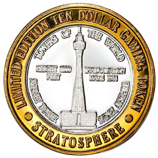 .999 Fine Silver Stratosphere Las Vegas, Nevada $10 Limited Edition Gaming Token