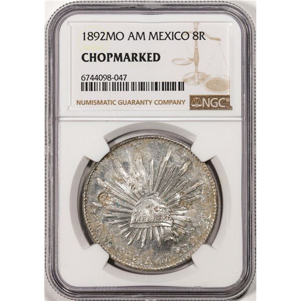 1892MO AM Mexico 8 Reales Silver Coin NGC Chopmarked