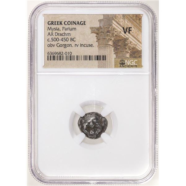 Greek Coinage c.500-450 BC Mysia, Parium AR Drachm Ancient Coin NGC VF