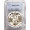 Image 1 : 1924 $1 Peace Silver Dollar Coin PCGS MS63