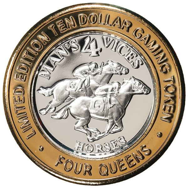 .999 Silver Four Queens Casino Hotel Las Vegas $10 Limited Edition Gaming Token