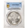 Image 1 : 1887 $1 Morgan Silver Dollar Coin PCGS MS63