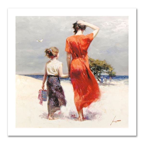 Pino (1939-2010) "Afternoon Stroll" Limited Edition Giclee On Canvas