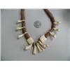 Image 2 : Bone and Handmade Pottery Bead Necklace (700)