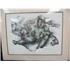 Image 1 : Doug Lindstrom Print 14/950  Double Matted Musher with his dogs and he's ice fishing  18" x 24" IS (
