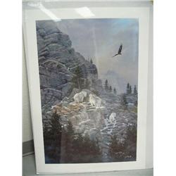 Shrink-wrapped Print of 3 mountain goats by Kelley 1989 IS 30" x 20" (22)