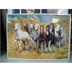 Shrink Wrapped Print of 8 Horses by TS Santoe  IS 19.5" x 27.5"  (2)