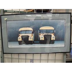 Double Matted and Framed Print  by John Hirier  144/750  "Busses"  (3)