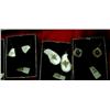 Image 4 : Lot of 9 sets of Earrings, 5 have nuggets, 1 is a pair of Ulus, 1 is pair of silver feathers with bl