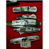 Image 1 : Lot of 5 Pocket knives scrimshawed bone (114)