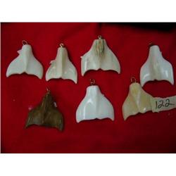 Lot of 7 Ivory Whales Tails Pendants (114)