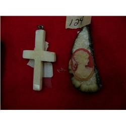 Lot of Ivory Cross, and a Cameo mounted on Ivory (114)