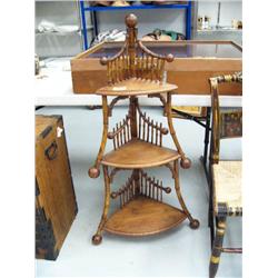 American Stick & Ball Bamboo & Oak Corner Display cabinet ca. 1860 (74)