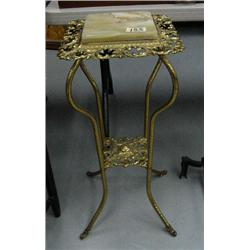 Marble top & brass pant stand - American ca. 1900 (74)
