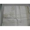 Image 2 : 40" x 40" Tablecloth with a tatted edge and drawn work Center  priced at ($85)  (74)
