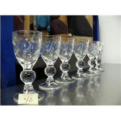 Set of 6 Cut glass cordial Glasses (74)