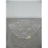 Image 3 : 3 Pieces of beautiful heavy cut glass Fostoria, covered candy dish, rose bud vase, and 11" footed Pl