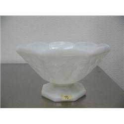 9" Milk glass bowl with grapes (74)