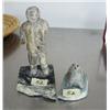 Image 1 : 5" Soapstone Man and 2" soapstone Seal (74)