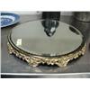 Image 2 : 12" Brass Framed Beveled Mirror Ladies Dressing Table (74)