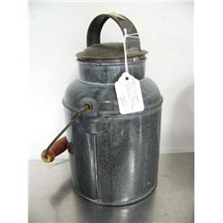 Graniteware Lunch Bottle 19th century with a wooden handle priced at $295 (74)