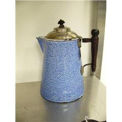 Blue and White Graniteware coffee pot ca.1870  $395 (74)
