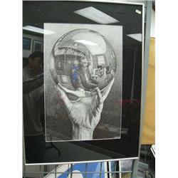 Framed Print - Hand with a man in a Bubble (3)