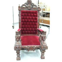Ornately carved king's chair (86)
