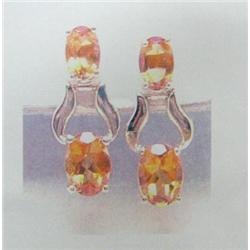 Citrine Earrings, 14 K yellow gold- citrine are oval, faceted, approx. 2.26 carats, transparent, and